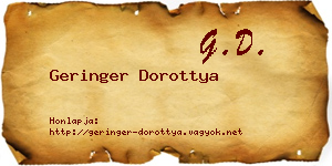 Geringer Dorottya névjegykártya